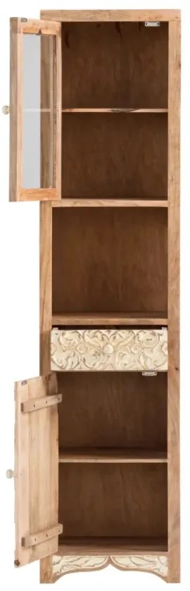 furniture-nabytek.cz - Masívna vysoká skriňa Delhi z mangového dreva, lakovaná, hnedá – 45×35×185 cm