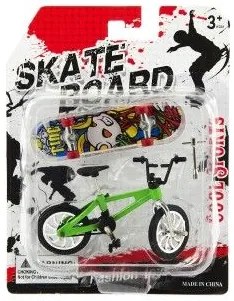 Skateboard prstový s bicyklom, plast, 10 cm