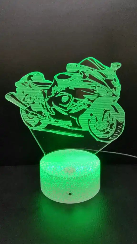 3Dmix 3DL-SL023 – 3D LED nočná lampa - Motocykel (Solar)