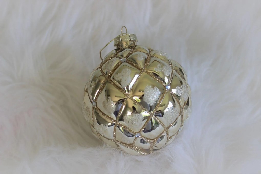 Zlato hnedé luxusné vianočné gule 3ks 10cm