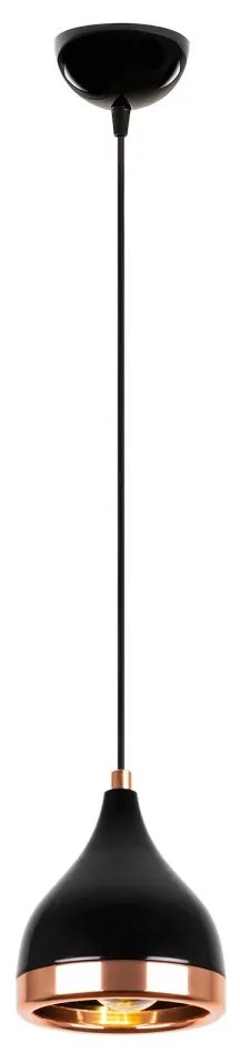 Závesné svietidlo Yildo XI čierno-medená