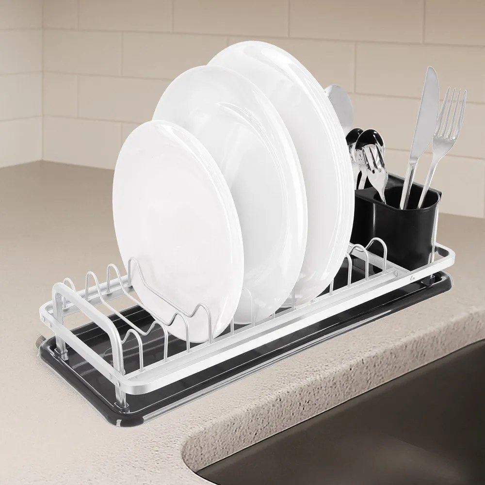 Čierno-biely kovový odkvapkávač 41,5x17 cm Deluxe – Orion