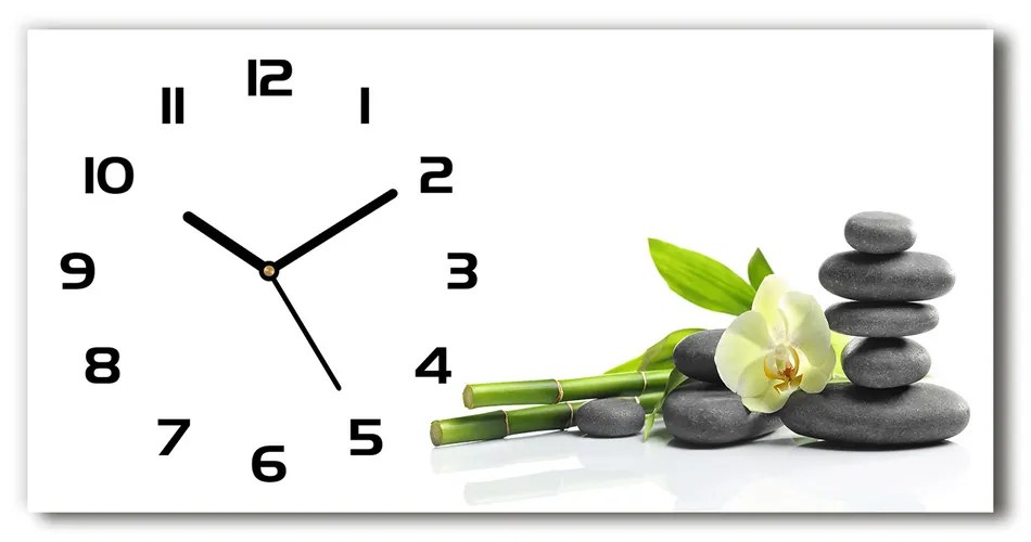 Moderné sklenené hodiny na stenu Orchidea pl_zsp_60x30_f_68592259