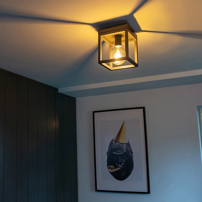 Priemyselné stropné svietidlo tmavosivé - Cage