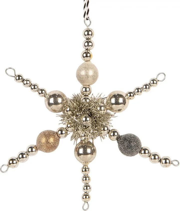 Zlatá sklenená skladaná vianočná ozdoba hviezda - 16*3*16 cm
