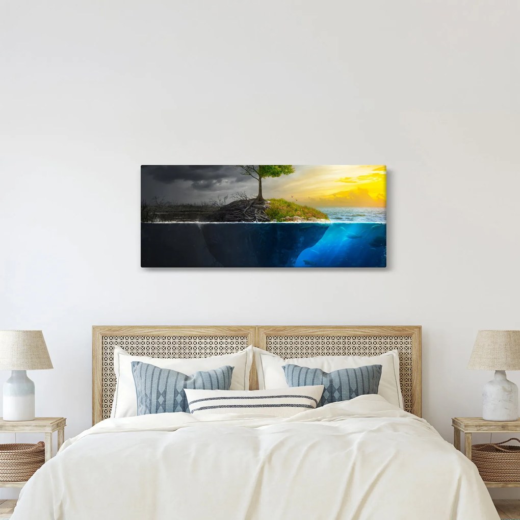 Obraz znázorňujúci dve strany (120x50 cm)
