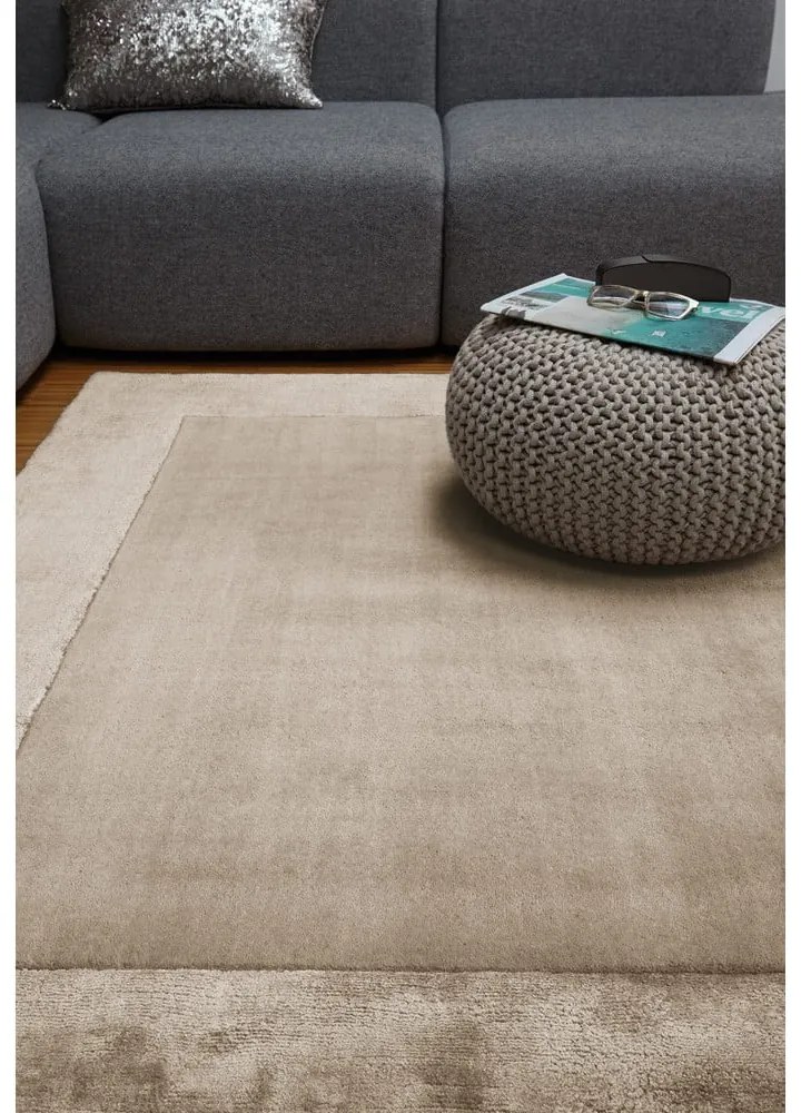 Svetlohnedý ručne tkaný koberec s prímesou vlny 80x150 cm Ascot – Asiatic Carpets