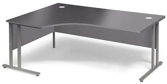 Rohový kancelársky pracovný stôl FLEXUS, ľavý, 1800x1200 mm, šedá