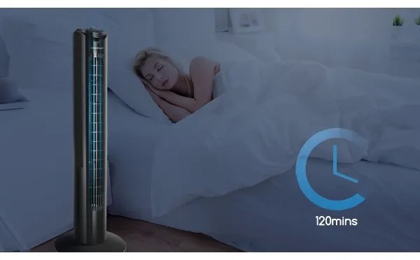 Aigostar - Stĺpový ventilátor 45W/230V čierna