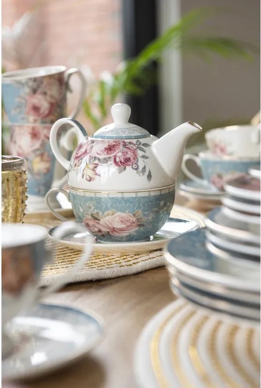 Porcelánový Tea for one Peony Rosé - 16 * 10 * 14 cm / 400 ml / 250 ml