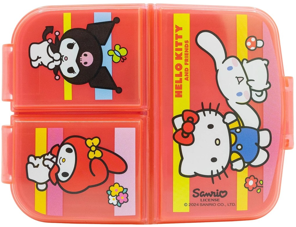Multibox na desiatu Hello Kitty a priatelia s tromi priehradkami | Bez obsahu BPA