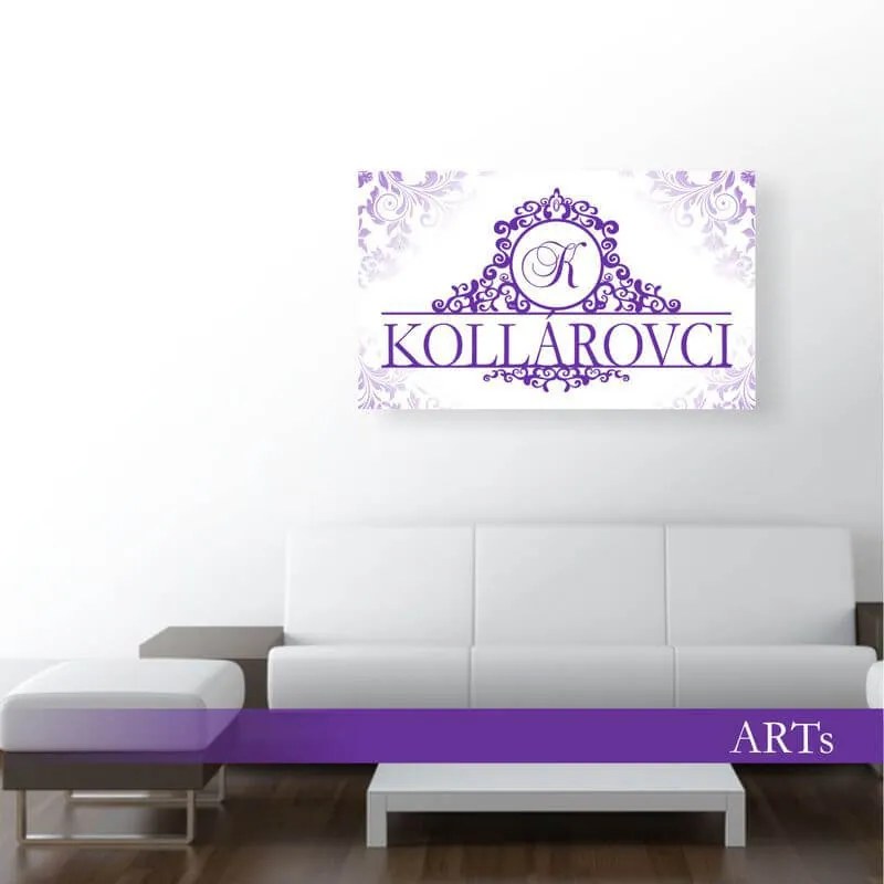 Obraz na stenu - Monogram rodiny, fialový