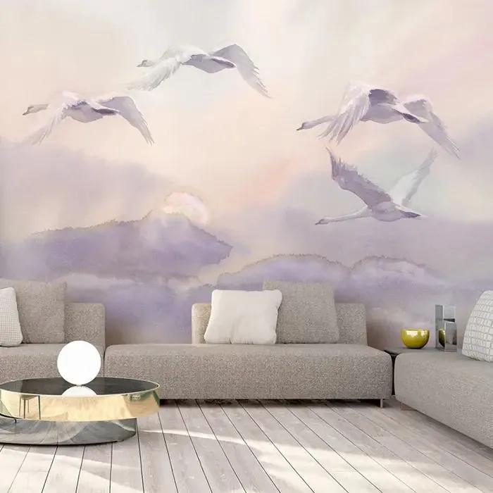 Fototapeta - Flying Swans Veľkosť: 300x210, Verzia: Standard