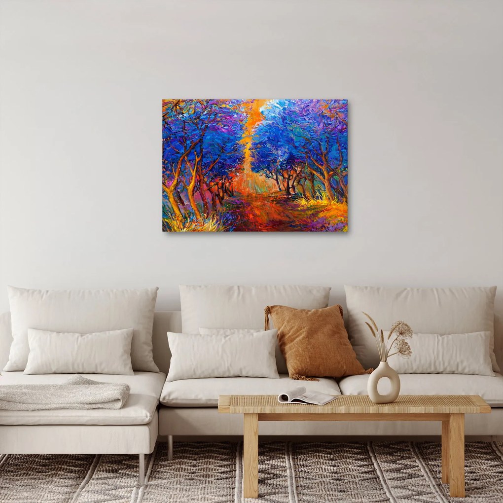 Obraz - jesenné koruny stromov, moderný impresionizmus (70x50 cm)