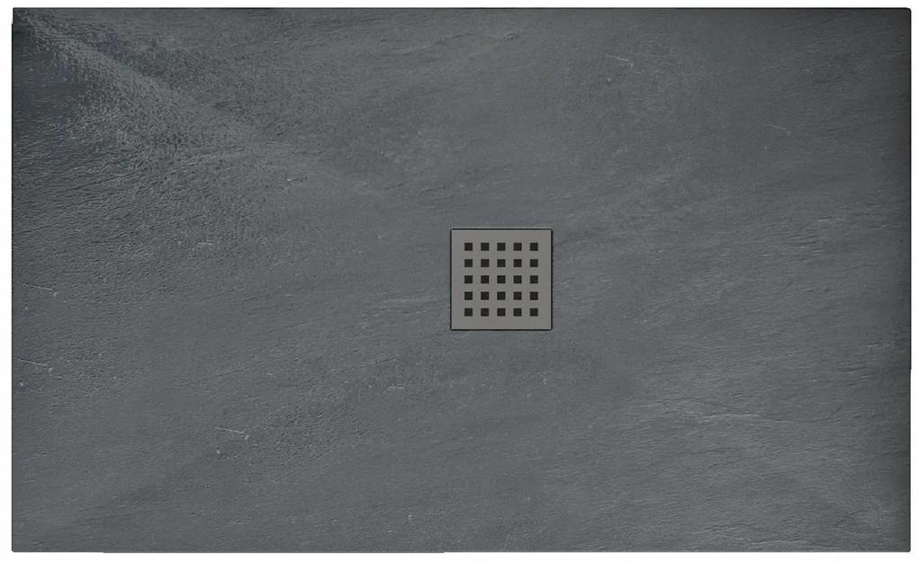 Rea GREY ROCK- Akrylátová sprchová vanička 90 x 120 x 3,5 cm + sifón, šedá, REA-K4584