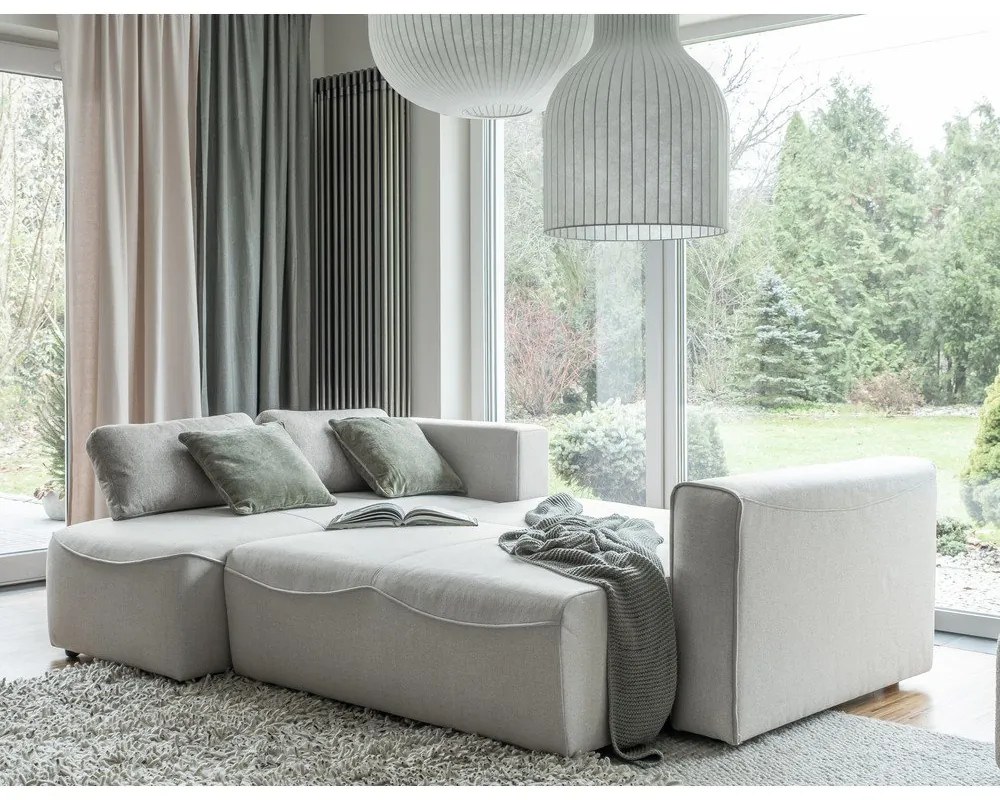 Krémovobiela rozkladacia rohová pohovka (variabilná) Homely Tommy – Miuform