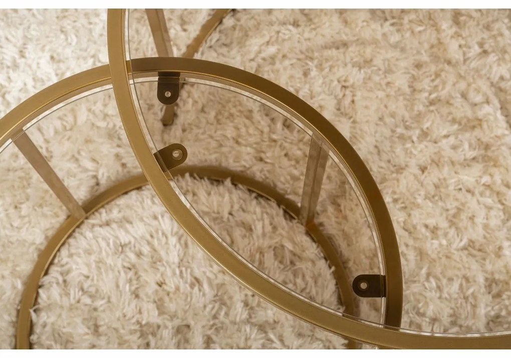 Súprava konferenčných stolíkov Aurum Gold and Bronze 60 cm, 2 ks