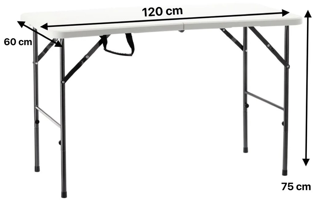 Skládací cateringový stůl PEGGY 120 cm bílý