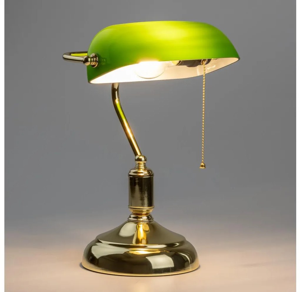 Brilagi - Stolná lampa BANK OFFICE 1xE27/60W/230V zlatá/zelená BG2380