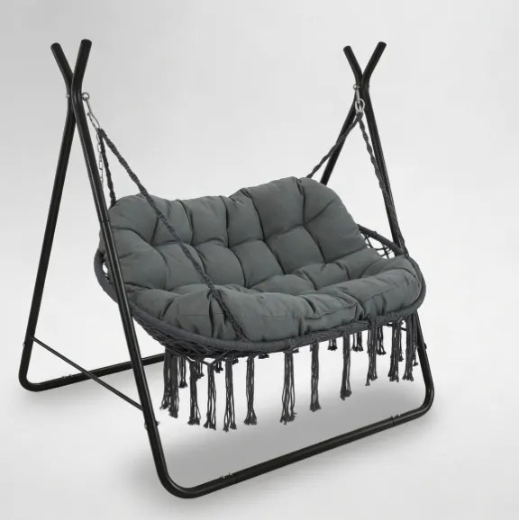 Závesné hojdacie kreslo s konštrukciou, cocon pre 2 osoby POLY