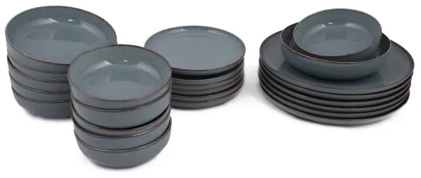 24-dielna jedálenská súprava, modrá, porcelán