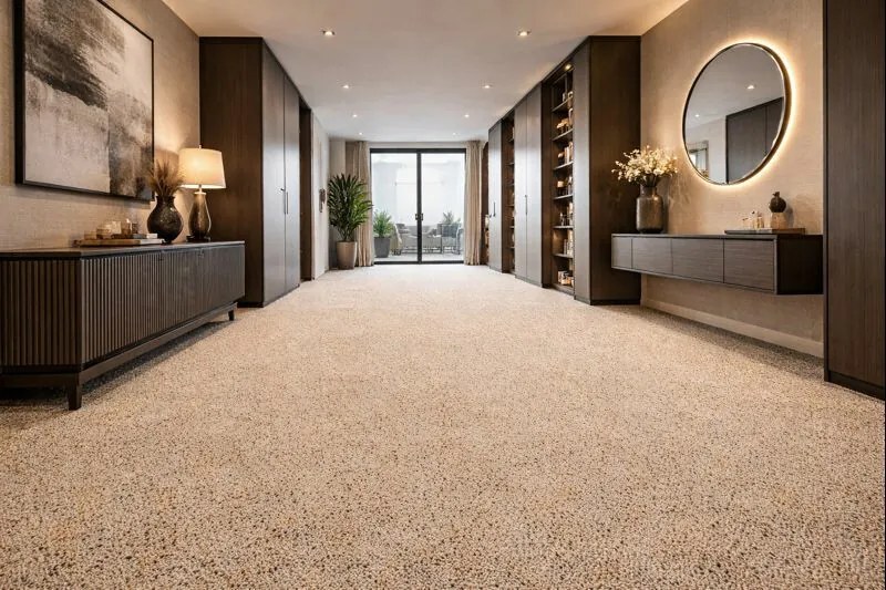 Betap, Metrážny koberec Virtuose 63, na mieru, šíře 4m, béžová, filc, chodba / predsieň