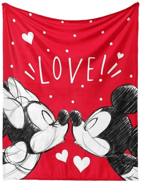 Detská deka Mickey a Minnie Mouse Love 130x160 cm