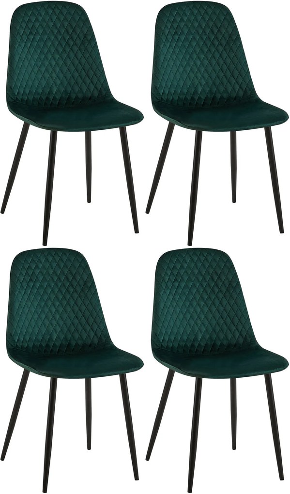 4x Stolička Giverny zamat - zelená