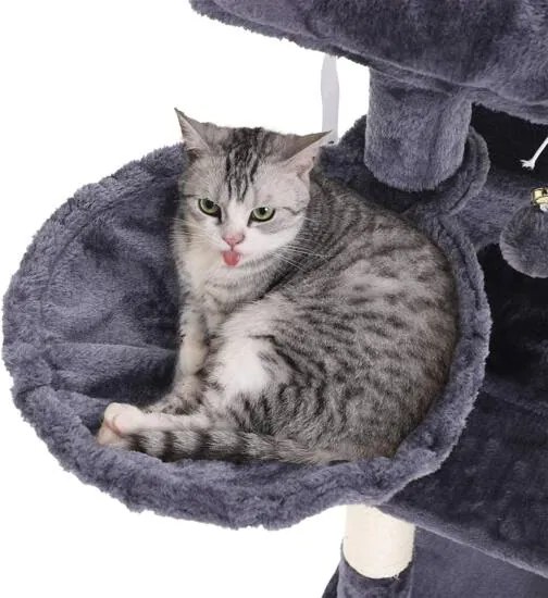 Škrabadlo pre mačky, mačací strom, 96 cm, tmavosivé