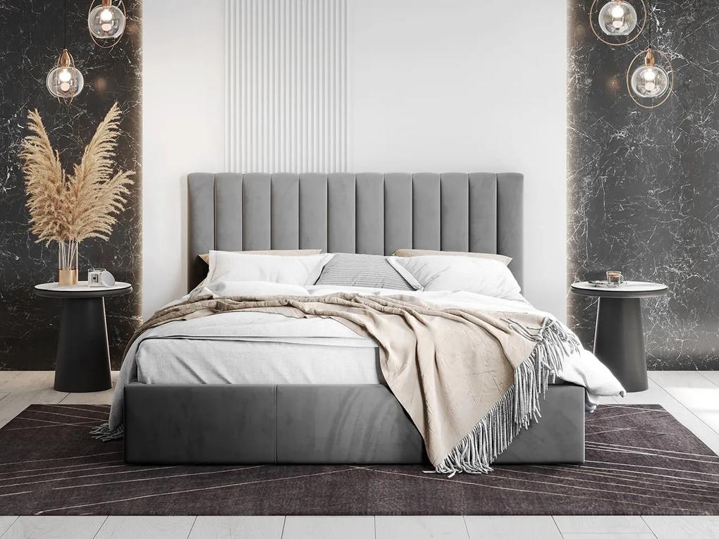 Manželská posteľ 160 cm Norway (sivá) (s roštom a úl. priestorom). Vlastná spoľahlivá doprava až k Vám domov. 1069984