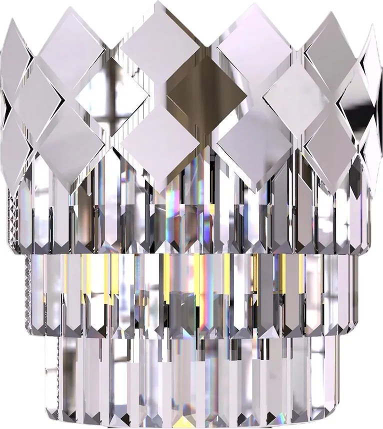 Nástenné svietidlo Carisma, 1x krištáľové/chrómové kovové tienidlo