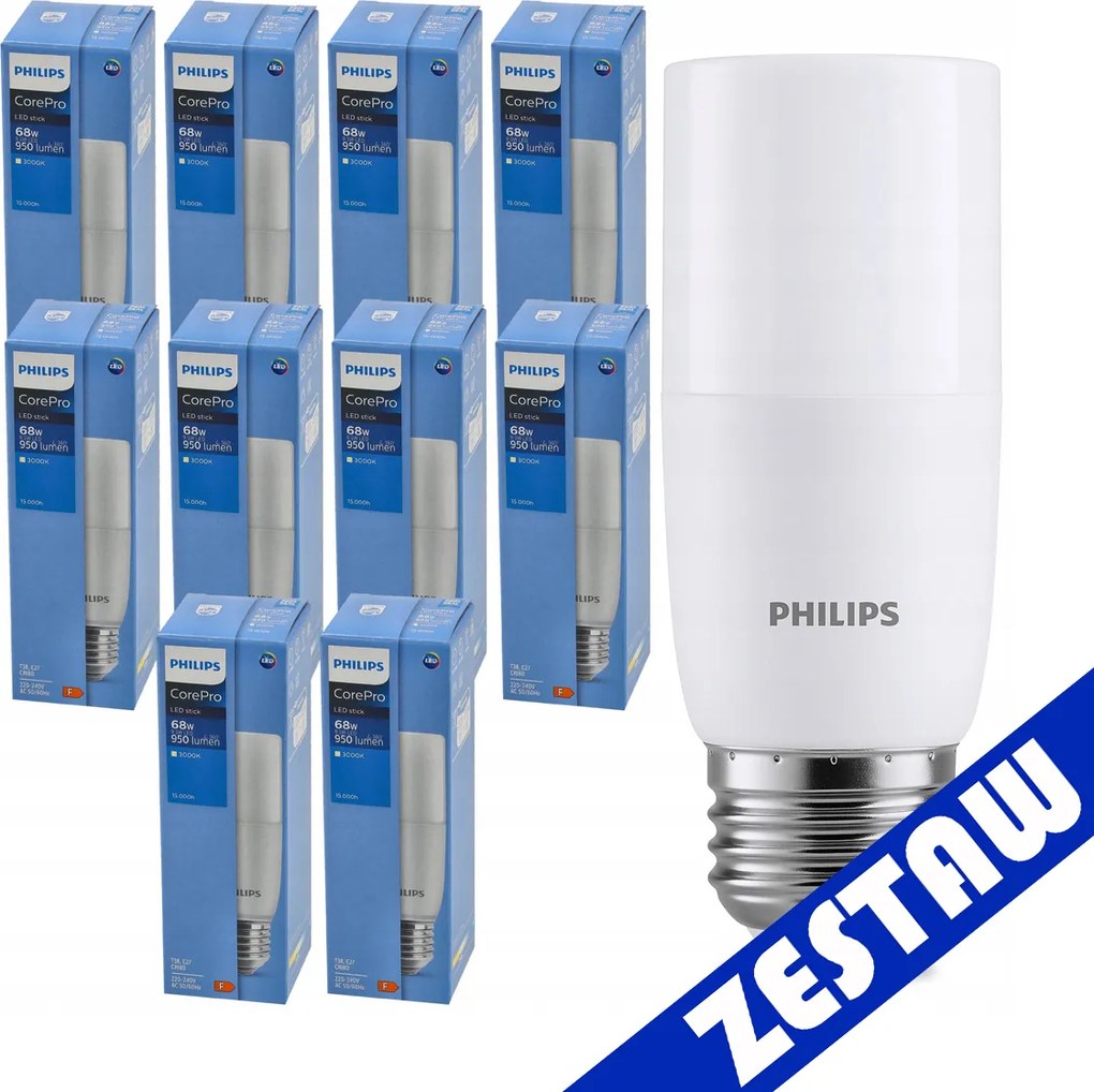 SADA 10 LED žiaroviek E27 T38 9,5W 950lm CorePro 3000K