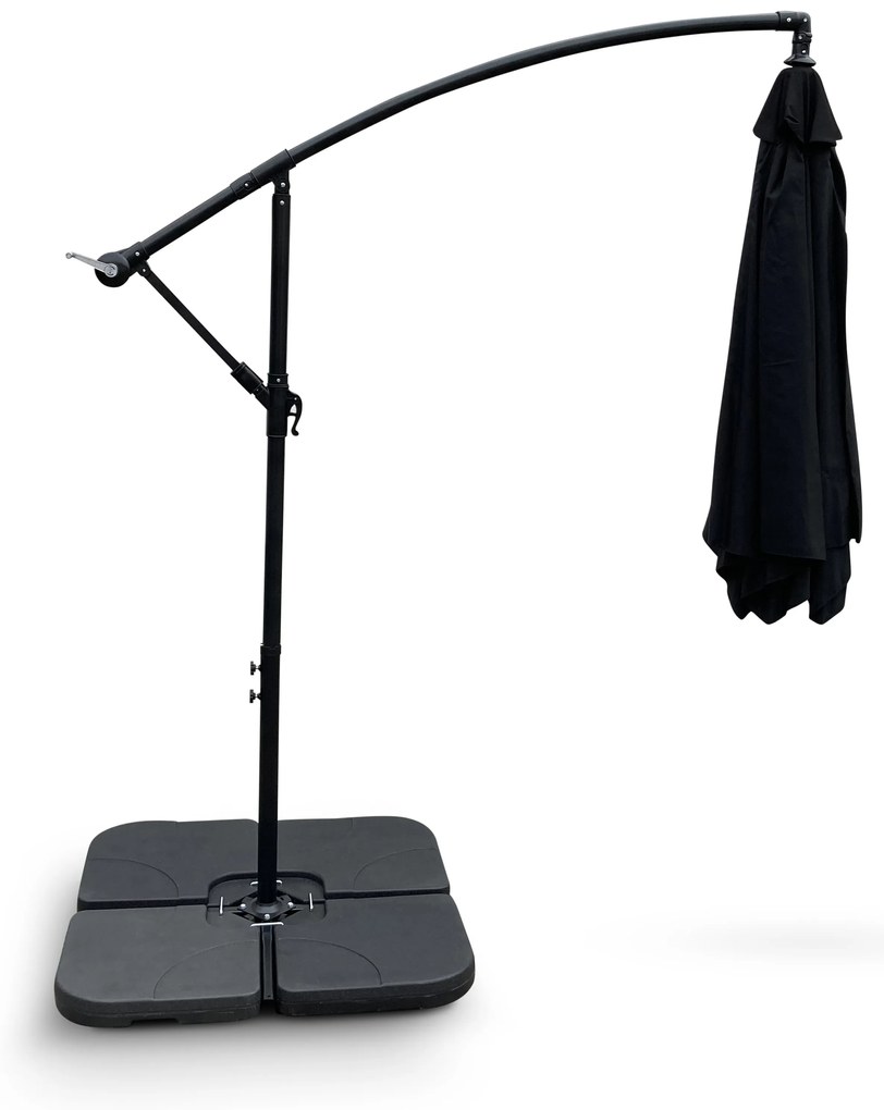 Záhradný slnečník Hook pr. 3m čierny