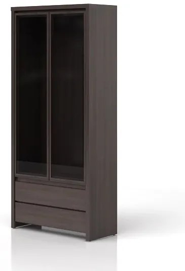 Vitrína BRW Kaspian REG2W2S (Wenge). Akcia -31%. Vlastná spoľahlivá doprava až k Vám domov. 735084