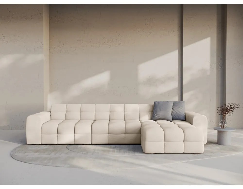 Béžová rohová pohovka (pravý roh/s leňoškou) Kendal – Micadoni