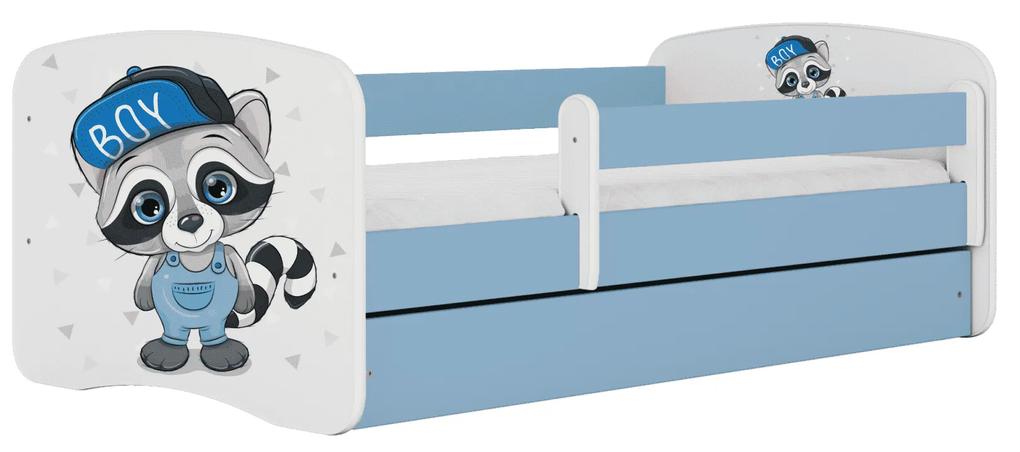 Letoss Detská posteľ BABY DREAMS 160/80- Jazvec Modrá S matracom S uložným priestorom