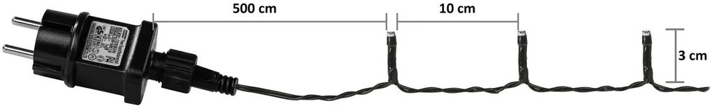 VOLTRONIC Vianočná reťaz - 10 m, 100 LED, zelený kábel