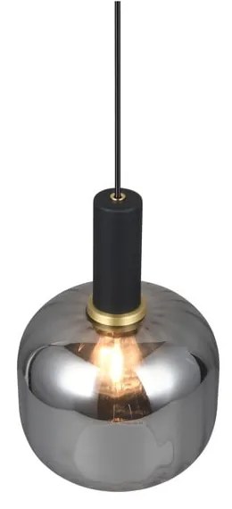 Čierne závesné svietidlo so skleneným tienidlom ø 20 cm Diva – Trio