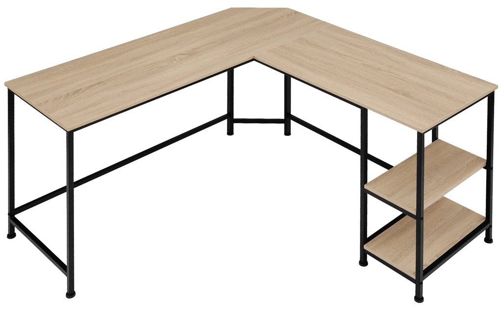 tectake 404232 písací stôl hamilton 138x138x75,5cm - industrial svetlé drevo, dub sonoma