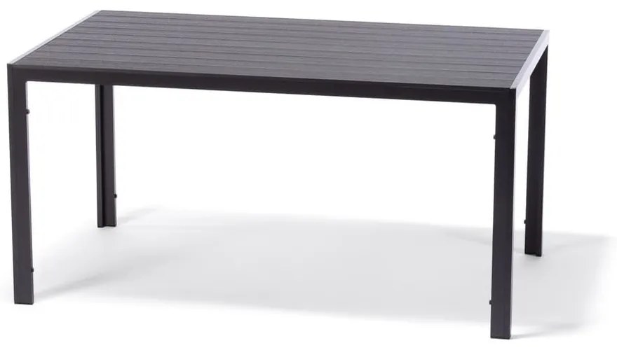 Záhradná jedálenská súprava pre 4 osoby s čiernou stoličkou Joanna a stolom Viking, 90 x 150 cm