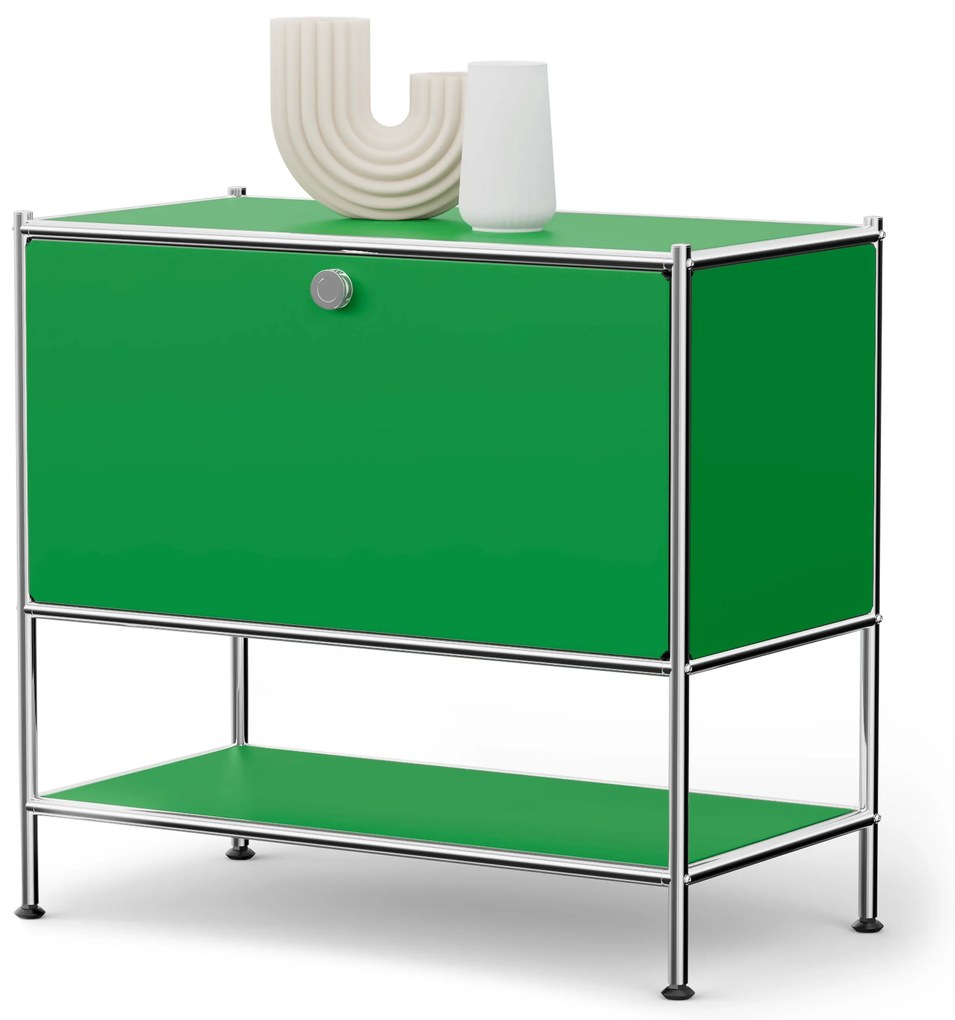 Kovová odkladacia skrinka »CN3« s výklopným priečinkom, zelená