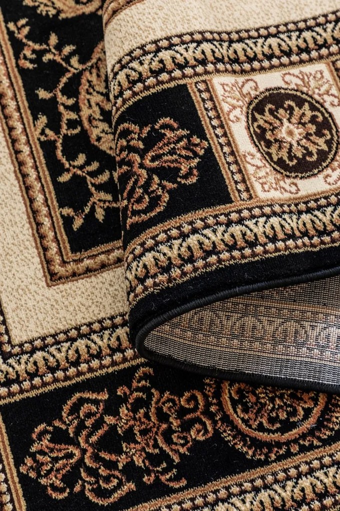 Kusový koberec Herat 105989 Black Cream, 80x120, čierna, chodba / predsieň, Hanse Home