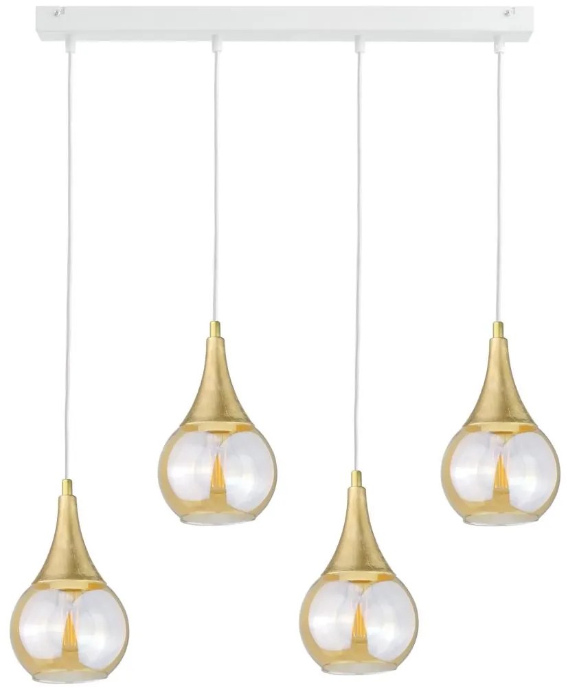 Luster na lanku LACRIMA WHITE 4xE27/60W/230V