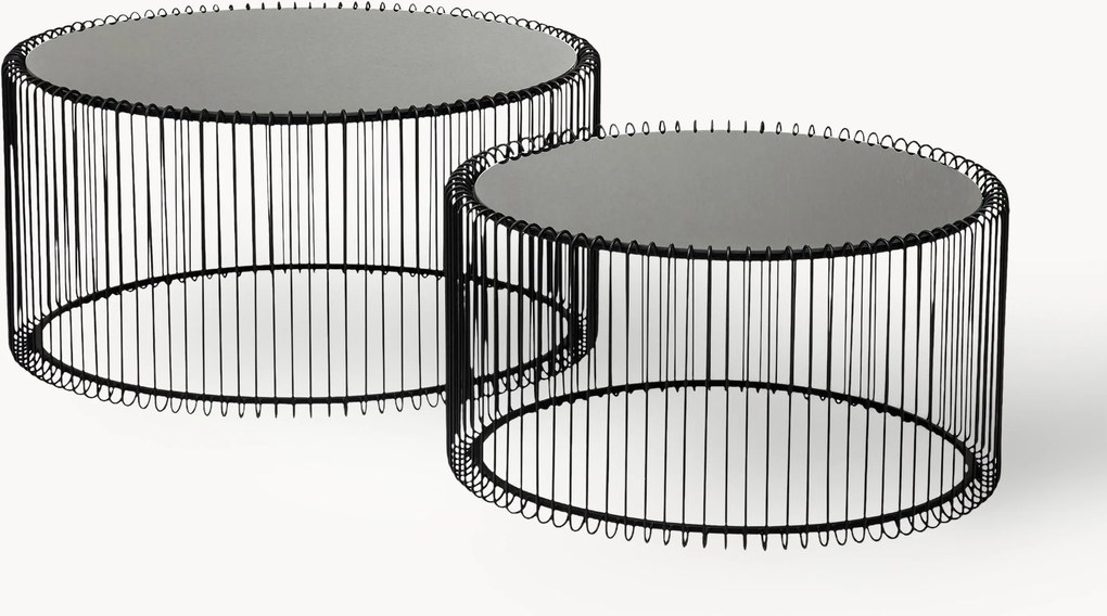 Konferenčné stolíky so sklenenou doskou Wire, 2 ks