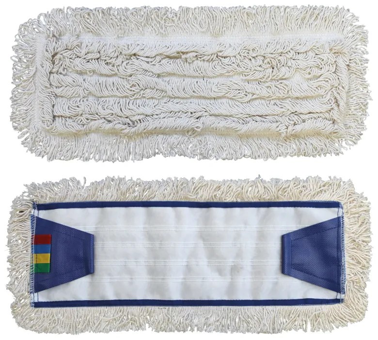 Mop so záložkami Standard, 50 cm - bavlna, biela