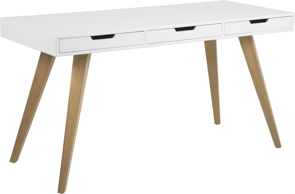 Bighome - Písací stôl ESTELLE 130 cm, biela
