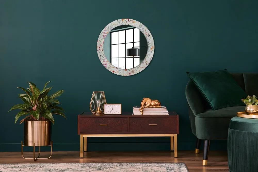 Okrúhle zrkadlo s potlačou Divoké kvety fi 60 cm