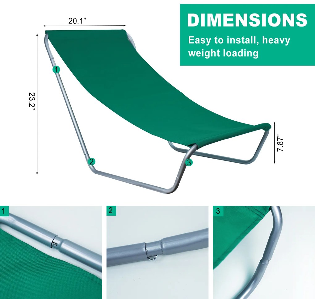 Skladacie plážové ležadlo SAND, zelené