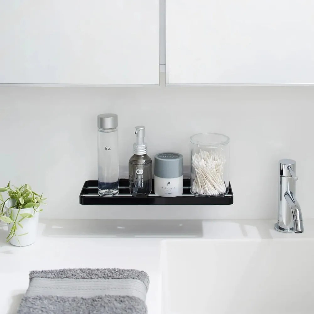 Matne čierna oceľová kúpeľňová polička bez vŕtania Film Hook – YAMAZAKI