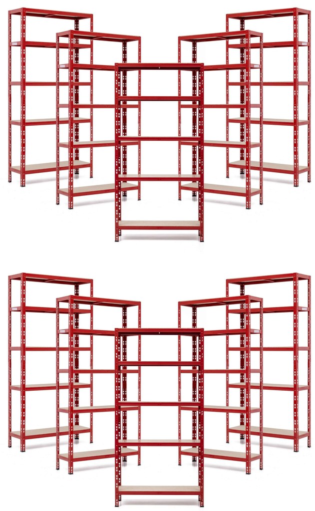 Trestles Balíček 10xSUPER HIT - Policový regál 1800x900x600 Farba: červená